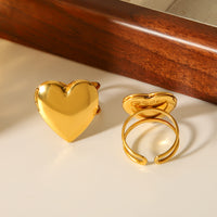 ANELLO CUORE SEGRETO IN ORO ACCIAIO INOX 304 REGOLABILE