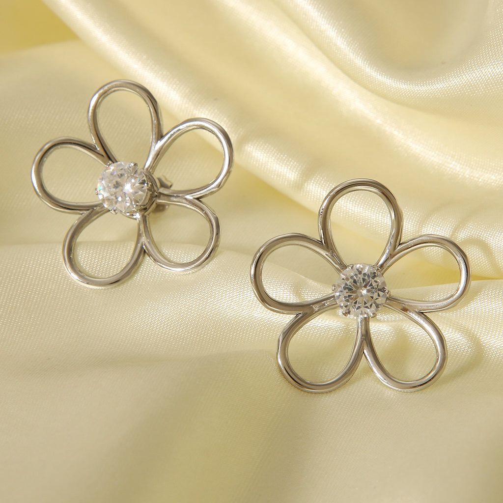 ORECCHINI FLOWERS IN ARGENTO ACCIAIO INOX 304