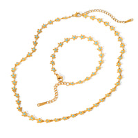 COLLANA PRIMAVERA CON PIETRE COLORATE REGOLABILE ACCIAIO INOX 304