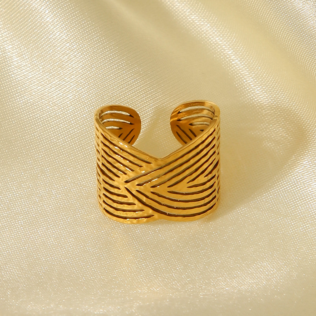 ANELLO ORO FASCIATO  ACCIAIO INOX 304