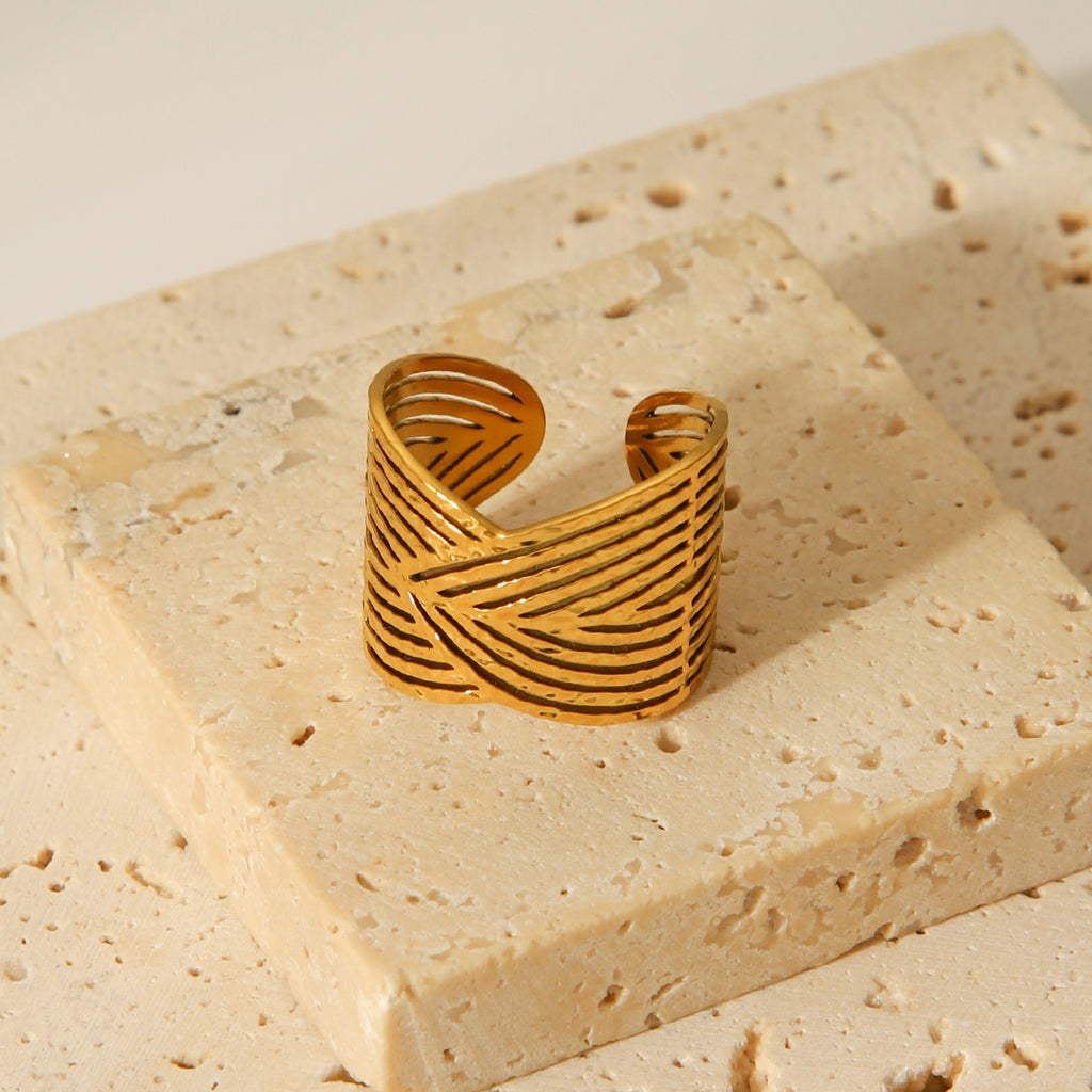 ANELLO ORO FASCIATO  ACCIAIO INOX 304