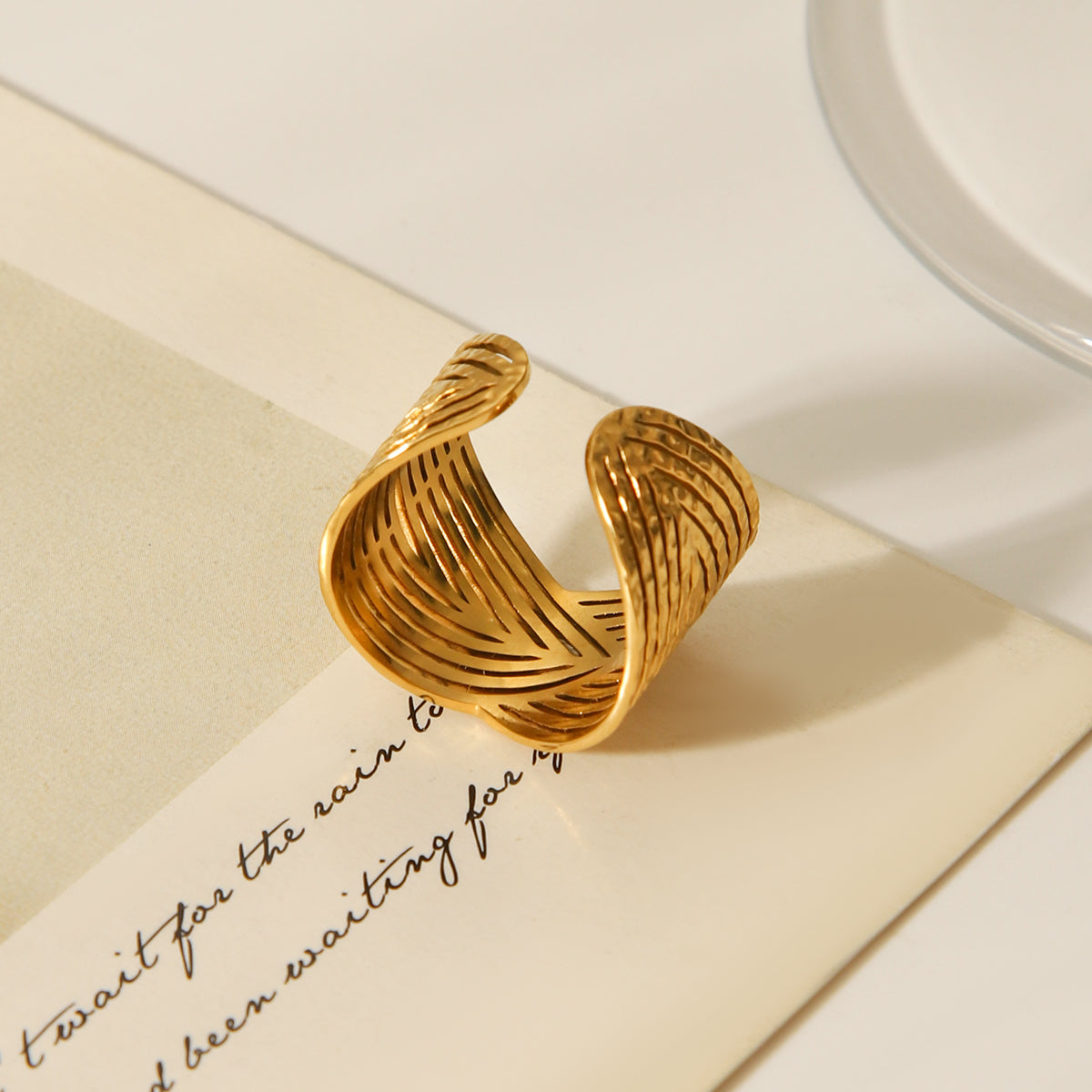 ANELLO ORO FASCIATO  ACCIAIO INOX 304