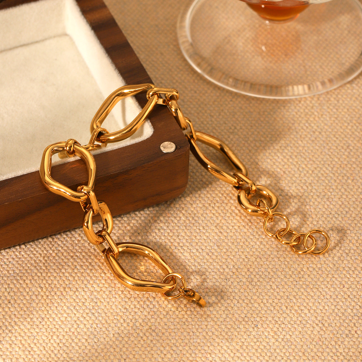 BRACCIALE A MAGLIE ORO ACCIAIO INOX 304