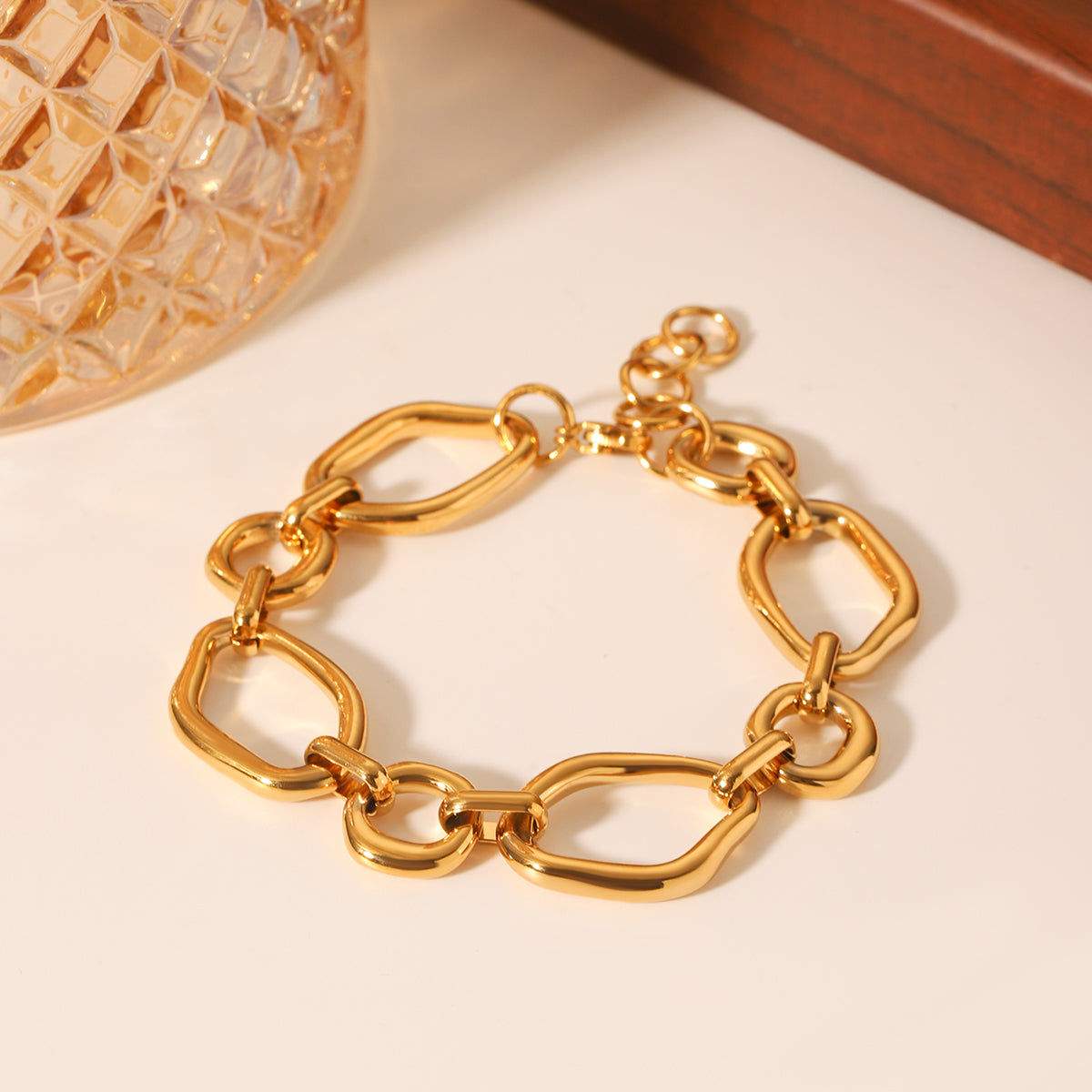 BRACCIALE A MAGLIE ORO ACCIAIO INOX 304