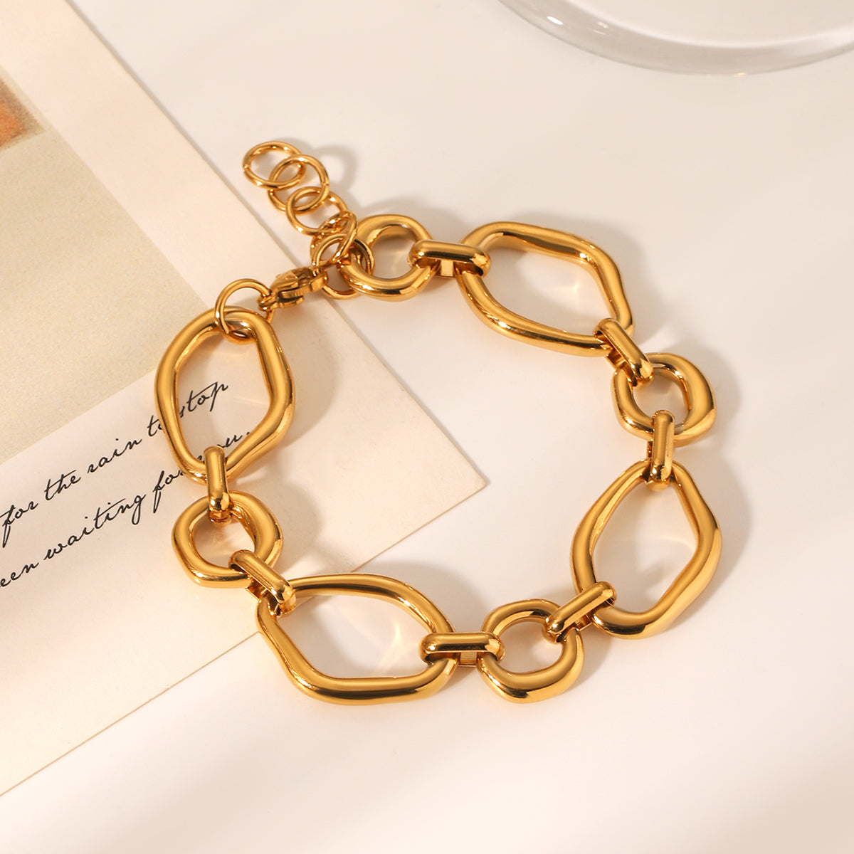 BRACCIALE A MAGLIE ORO ACCIAIO INOX 304