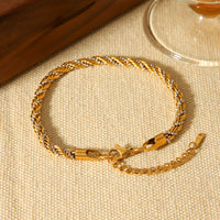 BRACCIALE INTRECCIO IN ORO E ARGENTO REGOLABILE ACCIAIO INOX 304