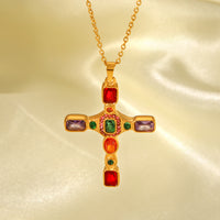 COLLANA ROOD IN ORO IMPREZIOSITA CON PIETRE MULTICOLR ACCIAIO INOX 304 REGOLABILE
