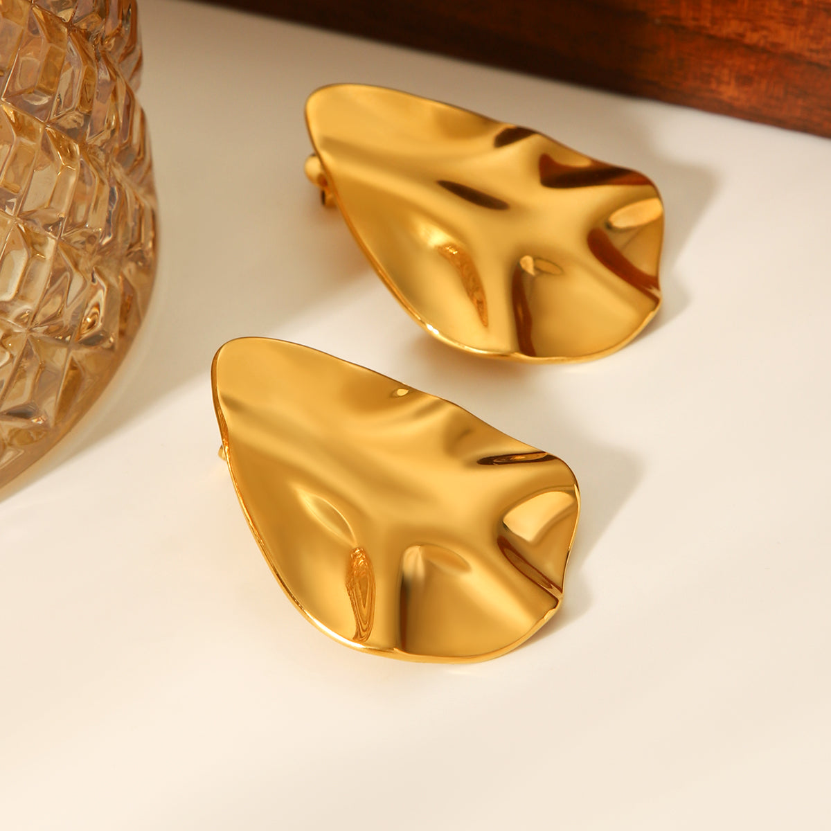 ORECCHINI MEDAGLIONE IN ORO ACCIAO INOX 304