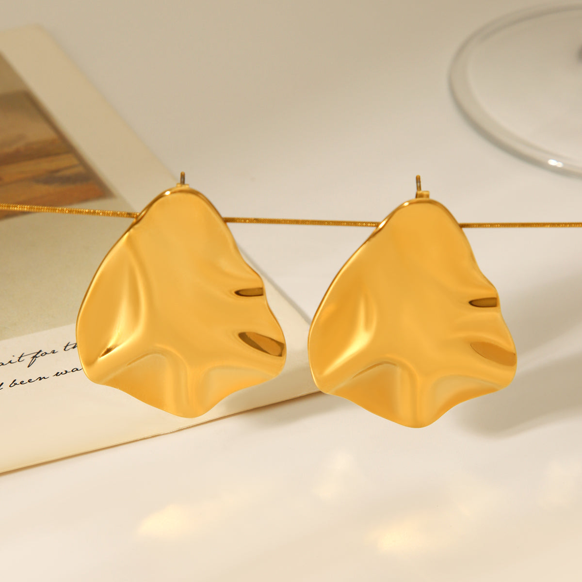 ORECCHINI MEDAGLIONE IN ORO ACCIAO INOX 304