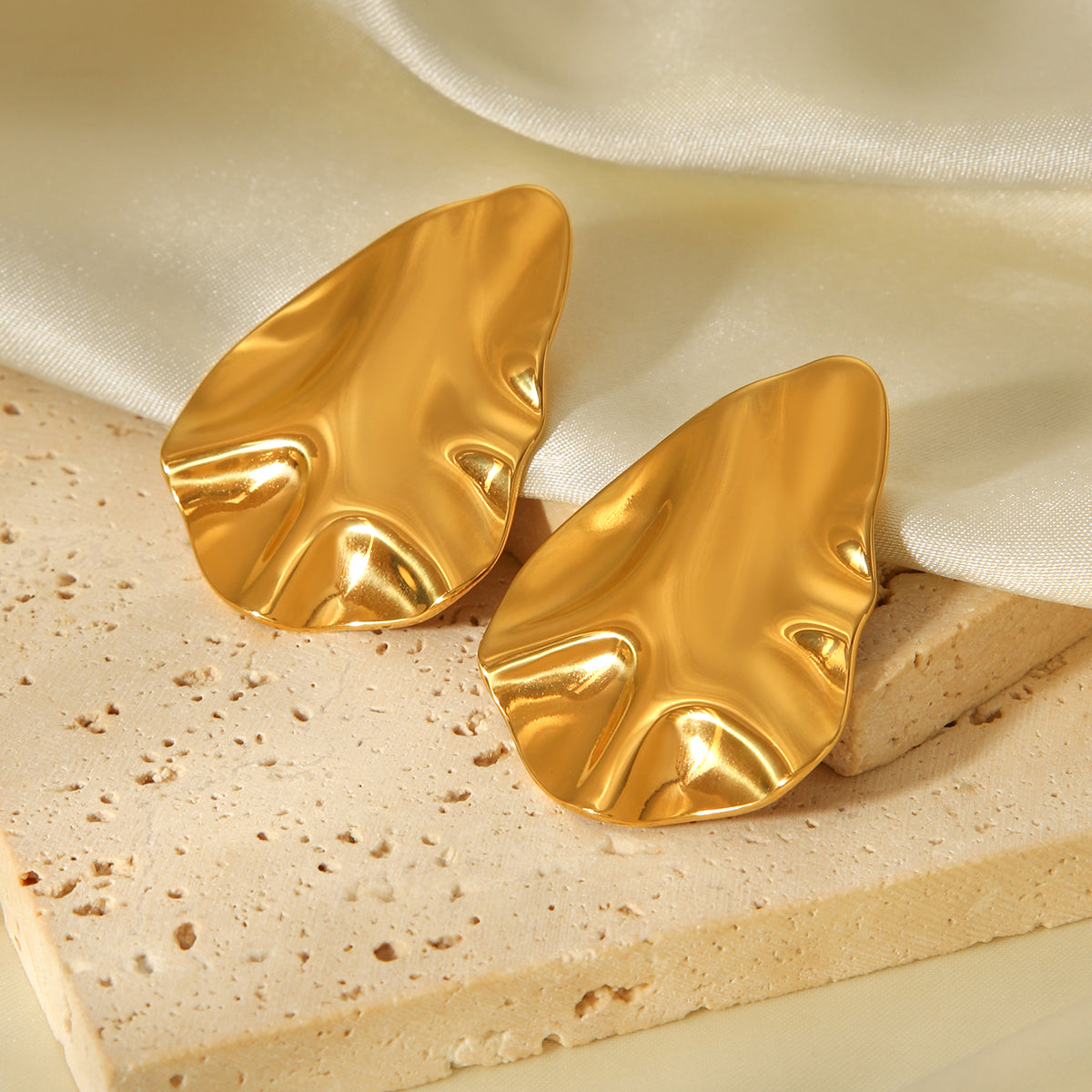 ORECCHINI MEDAGLIONE IN ORO ACCIAO INOX 304