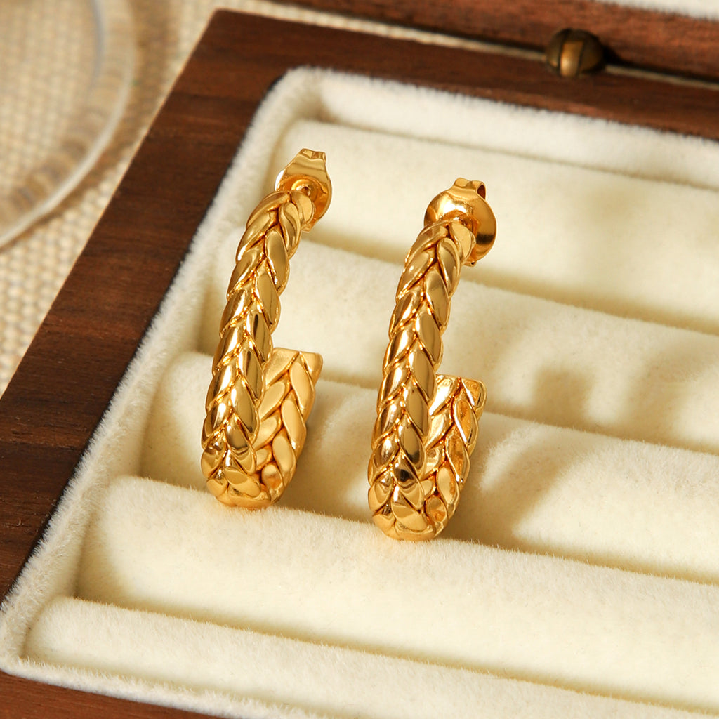 ORECCHINI TRECCIA ORO ARGENTO ACCIAO INOX 304