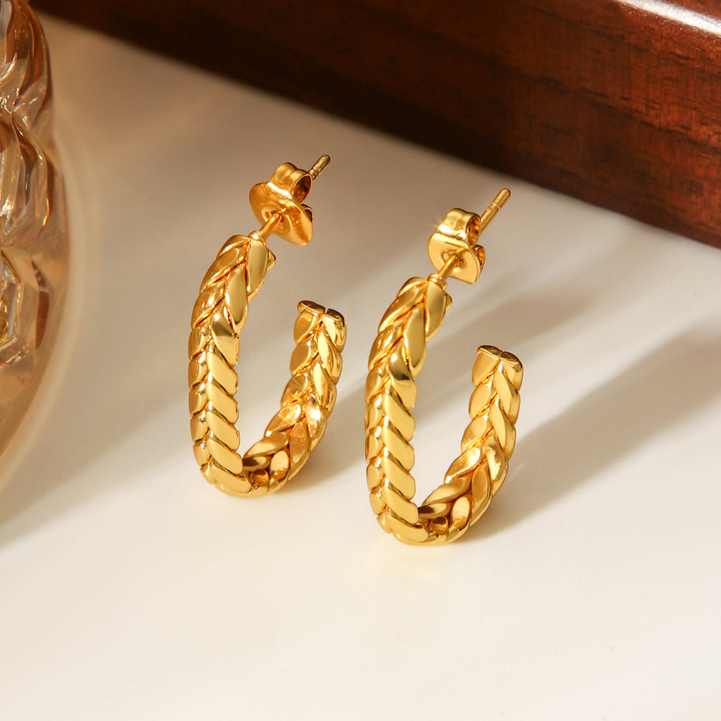 ORECCHINI TRECCIA ORO ARGENTO ACCIAO INOX 304