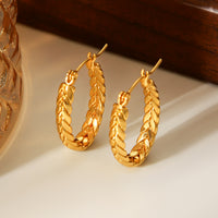 ORECCHINI A CERCHIO TRECCIA ORO ACCIAO INOX 304
