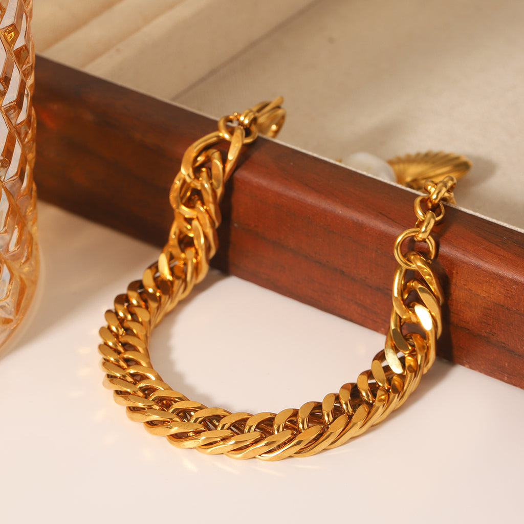 BRACCIALE SONAGLI E PERLE NATURALI ACCIAIO INOX 304 REGOLABILE