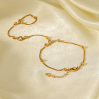 BRACCIALE BACIAMANO IN ORO ACCIAIO INOX 304 CON ZIRCONI REGOLABILE