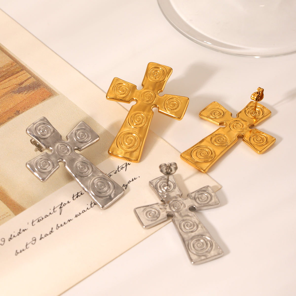 ORECCHINI ROOD IN  AREGENTO ACCIAIO INOX 304 REGOLABILE