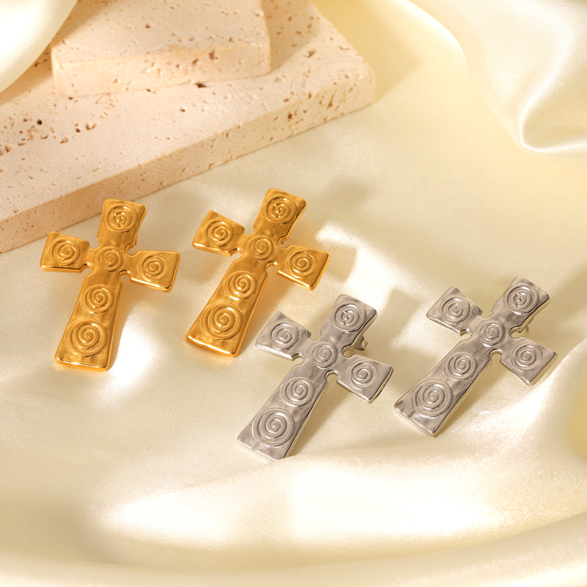 ORECCHINI ROOD IN  AREGENTO ACCIAIO INOX 304 REGOLABILE