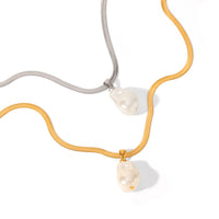 COLLANA SNAKE GOLD CON CIONDOLO PERLA ACCIAIO INOX 304 REGOLABILE