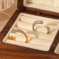 ANELLO SNAKE SILVER CON STRASS ACCIAIO INOX 304 REGOLABILE