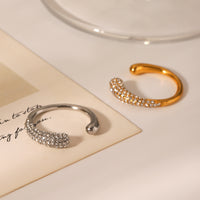 ANELLO SNAKE SILVER CON STRASS ACCIAIO INOX 304 REGOLABILE