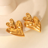 ORECCHINI CUORI GOLD ACCIAIO INOX 304
