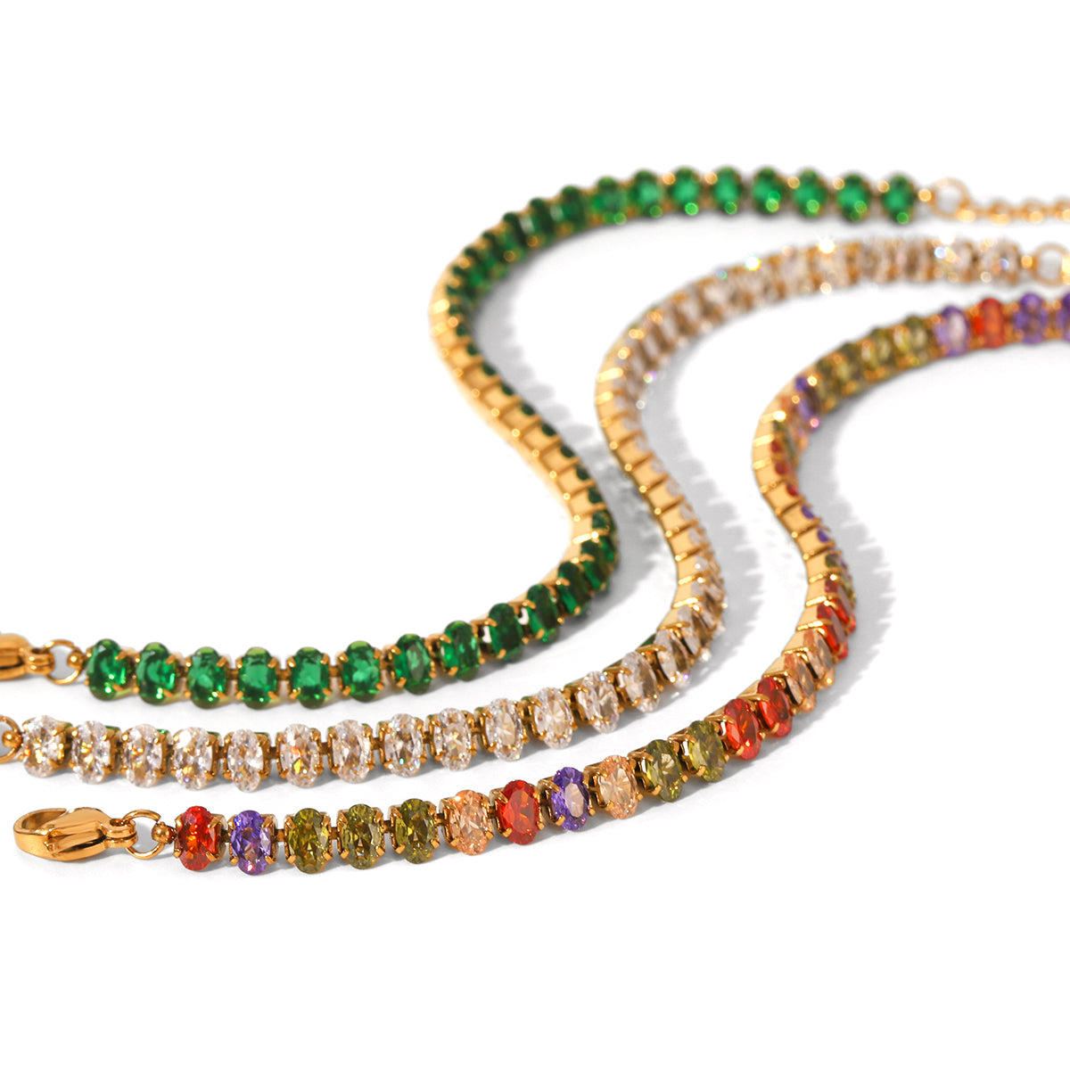 BRACCIALE ETERNITY SMERALDO  ACCIAIO INOX 304 REGOLABILE