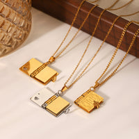 COLLANA SECRET BOOK ORO ACCIAIO INOX 304 REGOLABILE