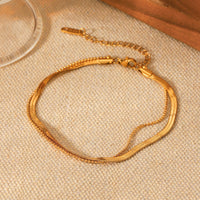 BRACCIALE SNAKE IN ORO DOPPIO FILO ACCIAIO INOX 304 REGOLABILE