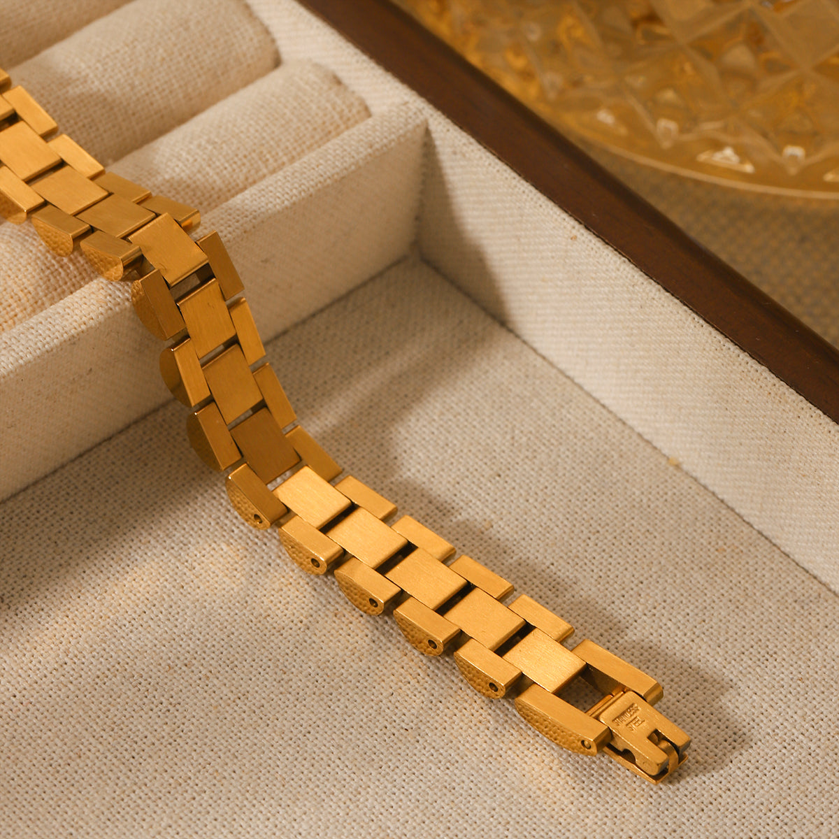 BRACCIALE PRESIDENT IN ORO ACCIAIO INOX 304