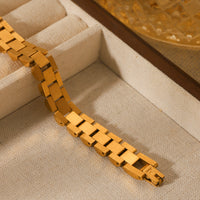 BRACCIALE PRESIDENT IN ORO ACCIAIO INOX 304