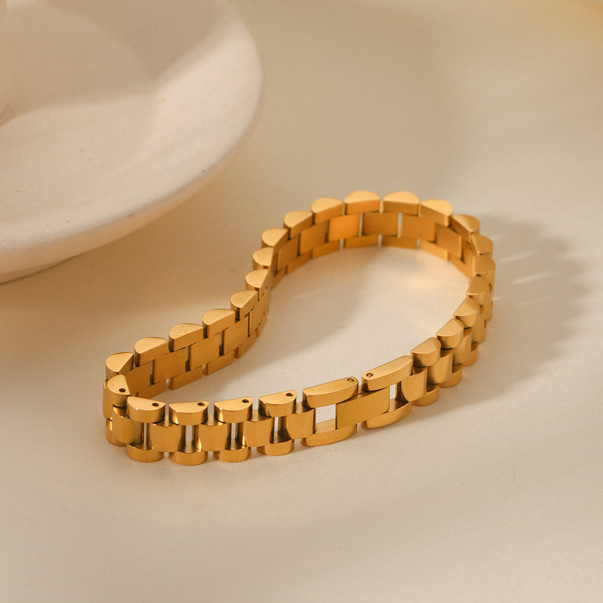 BRACCIALE PRESIDENT IN ORO ACCIAIO INOX 304