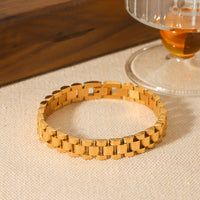 BRACCIALE PRESIDENT IN ORO ACCIAIO INOX 304