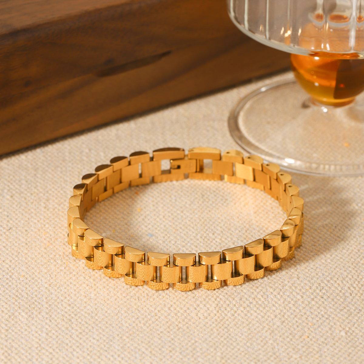 BRACCIALE PRESIDENT IN ORO ACCIAIO INOX 304