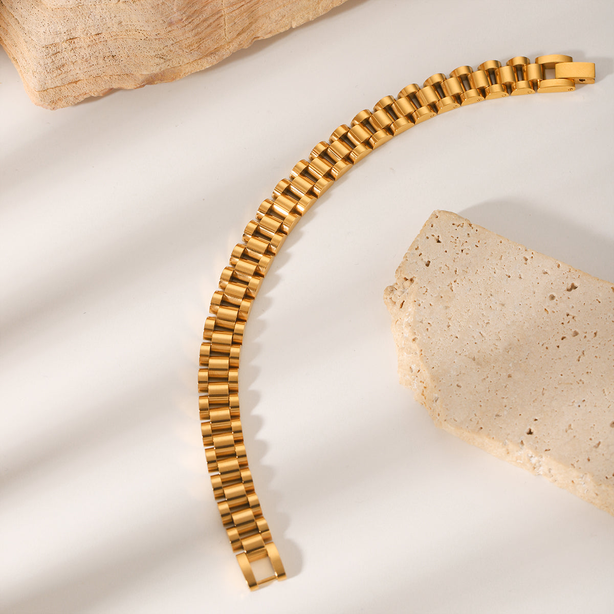 BRACCIALE PRESIDENT IN ORO ACCIAIO INOX 304