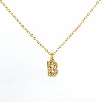 COLLANA LETTERA IN GOLD CON ZIRCONI IN ACCIAIO INOX 304