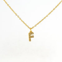 COLLANA LETTERA IN GOLD CON ZIRCONI IN ACCIAIO INOX 304
