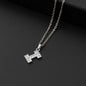 Collana a lettera in silver con zirconi in acciaio inossidabile 304