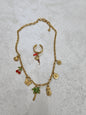 Completo charm collana +anello charm in acciaio inox inossidabile