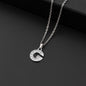 Collana a lettera in silver con zirconi in acciaio inossidabile 304