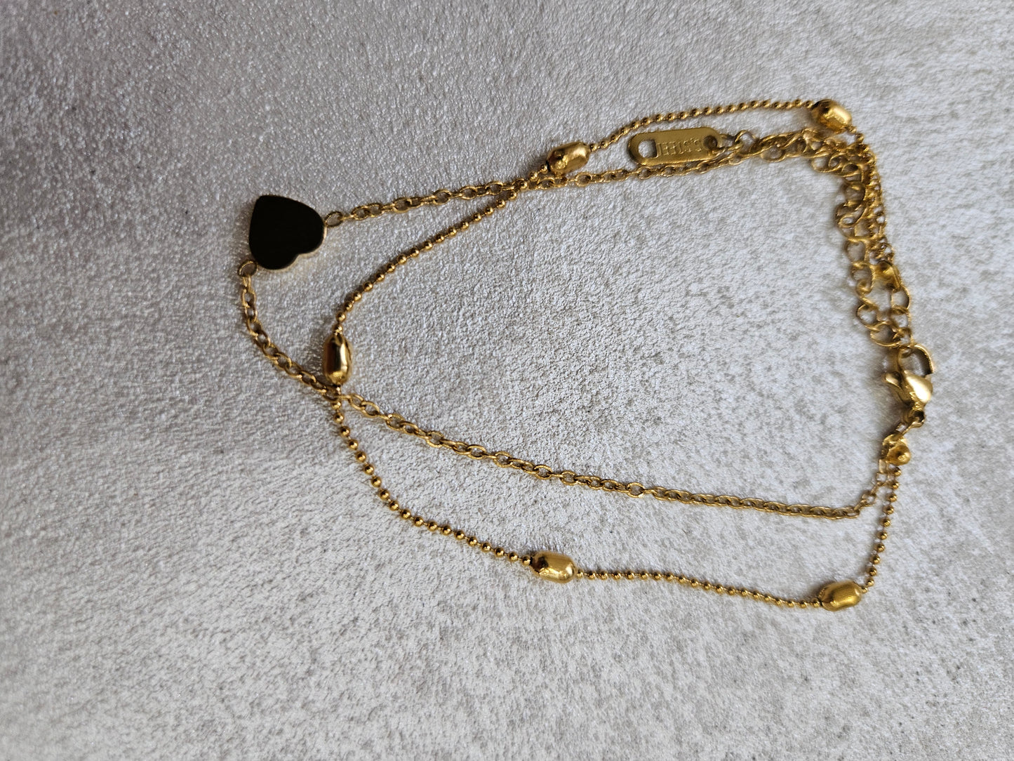 Bracciale doppio filo con charm in acciaio inox