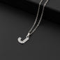 Collana a lettera in silver con zirconi in acciaio inossidabile 304