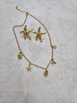 Completo collana e orecchini con charm in acciaio inox inossidabile