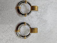 Orecchini bicolore in acciaio inox