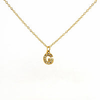 COLLANA LETTERA IN GOLD CON ZIRCONI IN ACCIAIO INOX 304