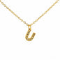 COLLANA LETTERA IN GOLD CON ZIRCONI IN ACCIAIO INOX 304