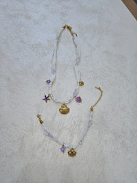 Completo cocker bracciale +collana con charms acciaio inox