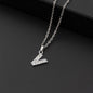 Collana a lettera in silver con zirconi in acciaio inossidabile 304