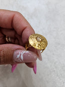 Anello pietra rosa in acciaio inox