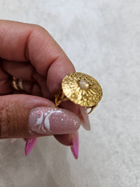 Anello pietra rosa in acciaio inox