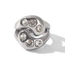 Anello Chunky silver con zirconi in acciaio inossidabile 304